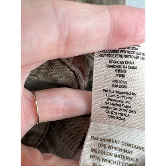 Free People Jacket Womens Small Green Military Olive Pink Button Grunge Boho - Picture 5 of 9